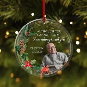 Personalized Memorial Christmas Ornament, In Loving Memory, Custom Photo Ornament, Loss of Loved, Mom Dad, Remembrance Gifts, Sympathy Gift