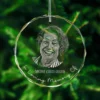 Personalized Memorial Crystal Ornament, Engraved Photo Christmas Ornament, Loss of Father Gift, Sympathy Gift, Remembrance Gift